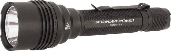 Streamlight - White LED Bulb, 1,100 Lumens, Industrial/Tactical Flashlight - Black Aluminum Body, 3 CR123A Lithium Batteries Included - USA Tool & Supply