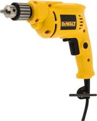 DeWALT - 3/8" Keyed Chuck, 2,800 RPM, Pistol Grip Handle Electric Drill - 7 Amps, 120 Volts, Reversible - USA Tool & Supply