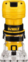 DeWALT - 31,000 RPM, 0.6 HP, 4.5 Amp, Laminate Trimmer Electric Router - 120 Volts, 1/4 Inch Collet - USA Tool & Supply