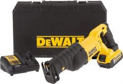 DeWALT - 20V, 0 to 3,000 SPM, Cordless Reciprocating Saw - 1-1/8" Stroke Length, 19-1/4" Saw Length, 1 Lithium-Ion Battery Included - USA Tool & Supply