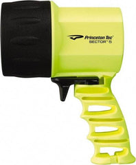Princeton Tec - White LED Bulb, 550 Lumens, Spotlight/Lantern Flashlight - Neon Yellow Plastic Body, 4 C Alkaline Batteries Included - USA Tool & Supply