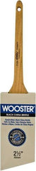 Wooster Brush - 2-1/2" Angled Hog Sash Brush - 2-11/16" Bristle Length, 7-7/8" Maple Rattail Handle - USA Tool & Supply