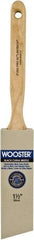 Wooster Brush - 1-1/2" Angled Hog Sash Brush - 2-7/16" Bristle Length, 8" Maple Fluted Handle - USA Tool & Supply