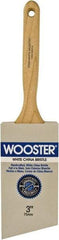 Wooster Brush - 3" Angled Hog Sash Brush - 3-7/16" Bristle Length, 8" Maple Fluted Handle - USA Tool & Supply