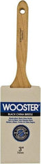 Wooster Brush - 3" Flat Hog Sash Brush - 3-7/16" Bristle Length, 6-1/8" Maple Fluted Handle - USA Tool & Supply