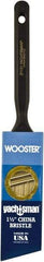 Wooster Brush - 1-1/2" Angled Hog Sash Brush - 2-3/16" Bristle Length, 6-1/4" Plastic Fluted Handle - USA Tool & Supply