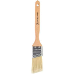 Wooster Brush - 1-1/2" Angled Synthetic Sash Brush - 2-7/16" Bristle Length, 7-7/8" Maple Fluted Handle - USA Tool & Supply