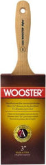 Wooster Brush - 3" Oval Synthetic Varnish Brush - 3-7/16" Bristle Length, 6-1/4" Maple Beavertail Handle - USA Tool & Supply