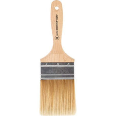 Wooster Brush - 3" Flat Synthetic Wall Brush - 3-7/16" Bristle Length, 6-1/4" Maple Beavertail Handle - USA Tool & Supply
