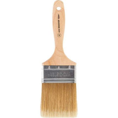 Wooster Brush - 3" Flat Synthetic Varnish Brush - 3-3/16" Bristle Length, 6-1/2" Maple Beavertail Handle - USA Tool & Supply