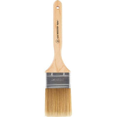 Wooster Brush - 2-1/2" Flat Synthetic Sash Brush - 2-15/16" Bristle Length, 7-7/8" Maple Fluted Handle - USA Tool & Supply