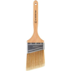 Wooster Brush - 3" Angled Synthetic Sash Brush - 3-3/16" Bristle Length, 7-7/8" Maple Fluted Handle - USA Tool & Supply