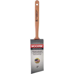 Wooster Brush - 2" Angled Synthetic Sash Brush - 2-11/16" Bristle Length, 7-7/8" Poly Foam Fluted Handle - USA Tool & Supply