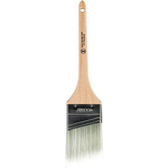 Wooster Brush - 2-1/2" Angled Synthetic Sash Brush - 2-11/16" Bristle Length, 7-1/4" Wood Rattail Handle - USA Tool & Supply