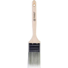 Wooster Brush - 2" Flat Synthetic Sash Brush - 2-11/16" Bristle Length, 7-3/4" Wood Fluted Handle - USA Tool & Supply