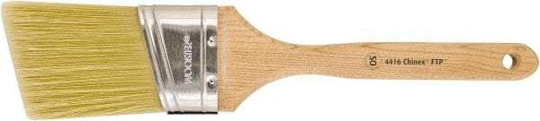 Wooster Brush - 2-1/2" Oval/Angle Synthetic Varnish Brush - 3-3/16" Bristle Length, 8" Maple Fluted Handle - USA Tool & Supply