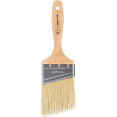 Wooster Brush - 3" Angled Synthetic Varnish Brush - 3-3/16" Bristle Length, 5-7/8" Maple Beavertail Handle - USA Tool & Supply