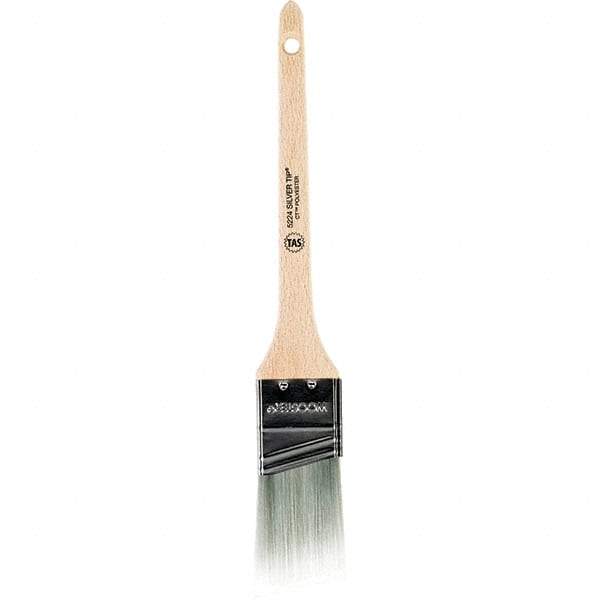 Wooster Brush - 1-1/2" Angled Synthetic Sash Brush - 2-3/16" Bristle Length, 7-1/4" Wood Rattail Handle - USA Tool & Supply