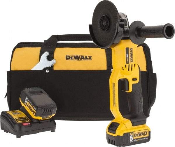 DeWALT - 4-1/2" Wheel Diam, 7,000 RPM, Cordless Angle & Disc Grinder - 5/8" Spindle - USA Tool & Supply