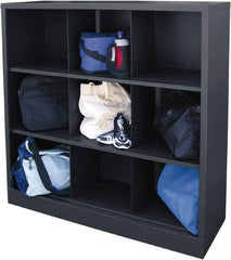 Sandusky Lee - 3 Shelf, Closed Shelving Cubby Cabinet - 46 Inch Wide x 18 Inch Deep x 52 Inch High, Charcoal - USA Tool & Supply