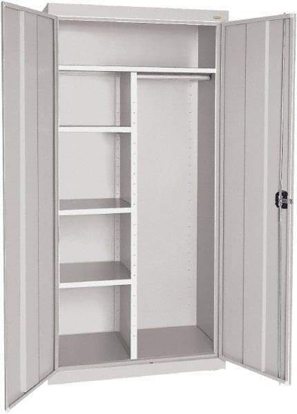 Sandusky Lee - 5 Shelf Combination Storage Cabinet - Steel, 46" Wide x 24" Deep x 72" High, Dove Gray - USA Tool & Supply