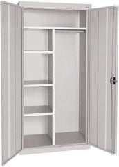 Sandusky Lee - 5 Shelf Combination Storage Cabinet - Steel, 46" Wide x 24" Deep x 72" High, Dove Gray - USA Tool & Supply