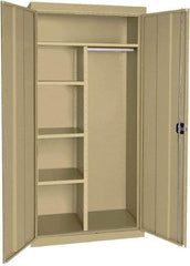 Sandusky Lee - 5 Shelf Combination Storage Cabinet - Steel, 46" Wide x 24" Deep x 72" High, Tropic Sand - USA Tool & Supply