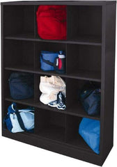Sandusky Lee - 4 Shelf, Closed Shelving Cubby Cabinet - 46 Inch Wide x 18 Inch Deep x 66 Inch High, Black - USA Tool & Supply