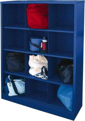 Sandusky Lee - 4 Shelf, Closed Shelving Cubby Cabinet - 46 Inch Wide x 18 Inch Deep x 66 Inch High, Blue - USA Tool & Supply