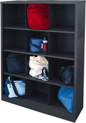 Sandusky Lee - 4 Shelf, Closed Shelving Cubby Cabinet - 46 Inch Wide x 18 Inch Deep x 66 Inch High, Charcoal - USA Tool & Supply