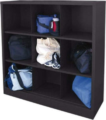 Sandusky Lee - 3 Shelf, Closed Shelving Cubby Cabinet - 46 Inch Wide x 18 Inch Deep x 52 Inch High, Black - USA Tool & Supply