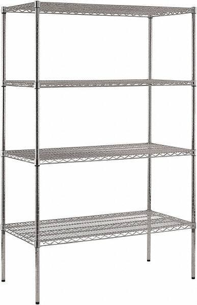 Sandusky Lee - 4 Shelf Wire Shelving Unit - 48" Wide x 24" Deep x 74" High, - USA Tool & Supply