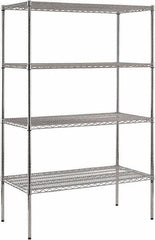 Sandusky Lee - 4 Shelf Wire Shelving Unit - 48" Wide x 24" Deep x 74" High, - USA Tool & Supply