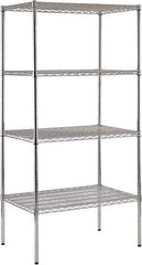 Sandusky Lee - 4 Shelf Wire Shelving Unit - 36" Wide x 24" Deep x 74" High, - USA Tool & Supply