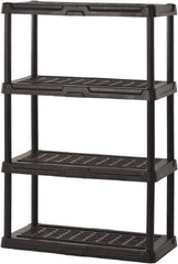 Sandusky Lee - 56" High x 36" Wide x 18" Deep, 4 Shelf Polyurethane Utility Plastic Shelving - Black, 150 Lb Capacity - USA Tool & Supply