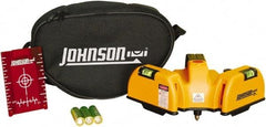 Johnson Level & Tool - 2 Beam 65' (Interior) Max Range Line Laser Level - Red Beam, 1/16" at 20' Accuracy, 6-1/2" Long x 4" Wide x 6-1/2" High, Battery Included - USA Tool & Supply