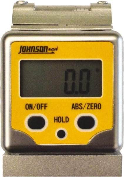 Johnson Level & Tool - (2) 180° Measuring Range, Magnetic Base Digital Protractor - 0.10° Resolution, Accuracy Up to 0.10°, CR2032 Lithium Battery Not Included - USA Tool & Supply