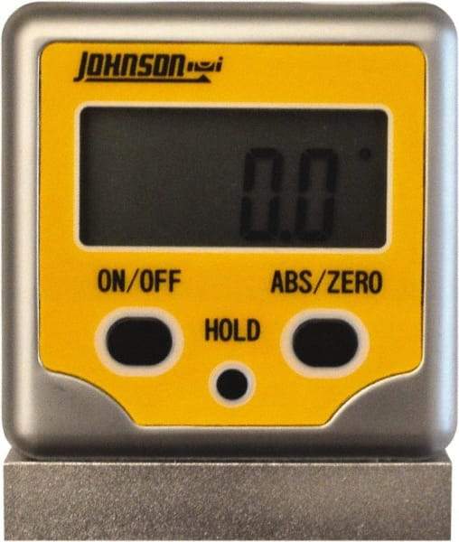 Johnson Level & Tool - (2) 180° Measuring Range, Magnetic Base Digital Protractor - 0.10° Resolution, Accuracy Up to 0.10°, CR2032 Lithium Battery Not Included - USA Tool & Supply