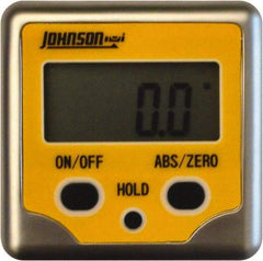 Johnson Level & Tool - (2) 180° Measuring Range, Magnetic Base Digital Protractor - 0.10° Resolution, Accuracy Up to 0.10°, CR2032 Lithium Battery Not Included - USA Tool & Supply