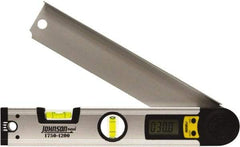 Johnson Level & Tool - 225° Measuring Range, Digital Protractor - 0.1° Resolution, 12 Inch Long Blade, Accuracy Up to 0.3°, CR2032 Lithium Battery Not Included - USA Tool & Supply