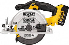 DeWALT - 20 Volt, 6-1/2" Blade, Cordless Circular Saw - 5,000 RPM, 1 Lithium-Ion Battery Included - USA Tool & Supply