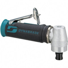 Dynabrade - 1/4" Collet, Angle Handle, Air Angle Die Grinder - 15,000 RPM, Rear Exhaust, 23 CFM, 0.4 hp, 90 psi, 1/4 NPT Inlet - USA Tool & Supply