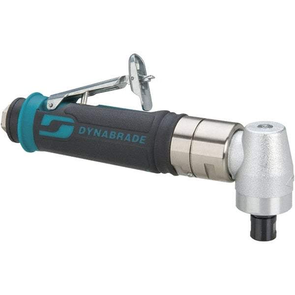 Dynabrade - 1/4" Collet, Angle Handle, Air Angle Die Grinder - 3,200 RPM, Rear Exhaust, 26 CFM, 0.4 hp, 90 psi, 1/4 NPT Inlet - USA Tool & Supply
