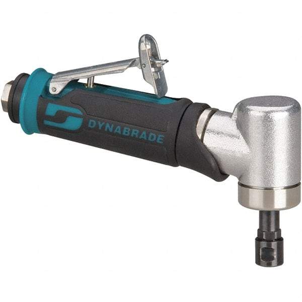 Dynabrade - 1/4" Collet, Angle Handle, Air Angle Die Grinder - 25,000 RPM, Rear Exhaust, 26 CFM, 0.4 hp, 90 psi, 1/4 NPT Inlet - USA Tool & Supply