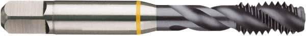 Guhring - 3/4-10 UNC 2B/3B Modified Bottoming Spiral Flute Tap - Cobalt, TiCN Finish, 4.252" OAL, Right Hand Flute, Right Hand Thread, H5, Series 4408 - USA Tool & Supply