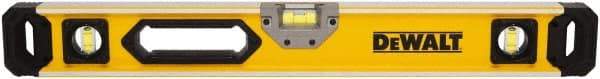 DeWALT - Magnetic 48" Long 3 Vial Box Beam Level - Aluminum, Yellow - USA Tool & Supply