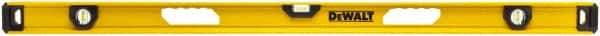 DeWALT - Magnetic 48" Long 3 Vial I-Beam Level - Aluminum, Yellow - USA Tool & Supply