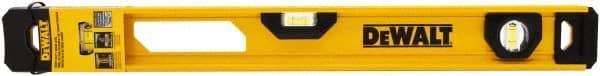 DeWALT - 24" Long 3 Vial I-Beam Level - Aluminum, Yellow - USA Tool & Supply