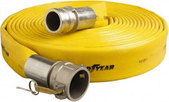 Alliance Hose & Rubber - 4" ID x 4.41 OD, 150 Working psi, Yellow Pliovic Hose, Lays Flat - 50' Long, -10 to 150°F - USA Tool & Supply