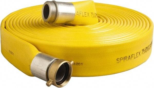 Alliance Hose & Rubber - 4" ID x 4.41 OD, 150 Working psi, Yellow Pliovic Hose, Lays Flat - 50' Long, -10 to 150°F - USA Tool & Supply